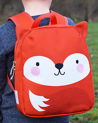 A Little Lovely Company Little Backpack Fox 21 x 26 x 10 cm - Orange & White Backpack