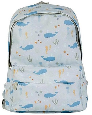 A Little Lovely Company Little Backpack Ocean 22x30x10 cm - Light Blue Large Backpacks
