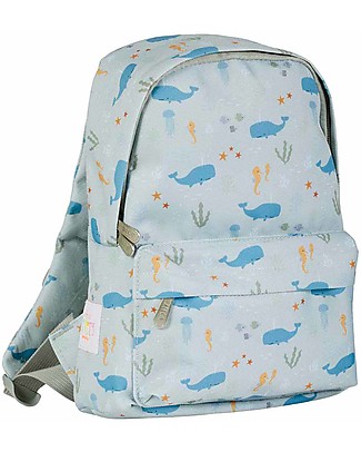 A Little Lovely Company Little Backpack Ocean 22x30x10 cm - Light Blue Large Backpacks