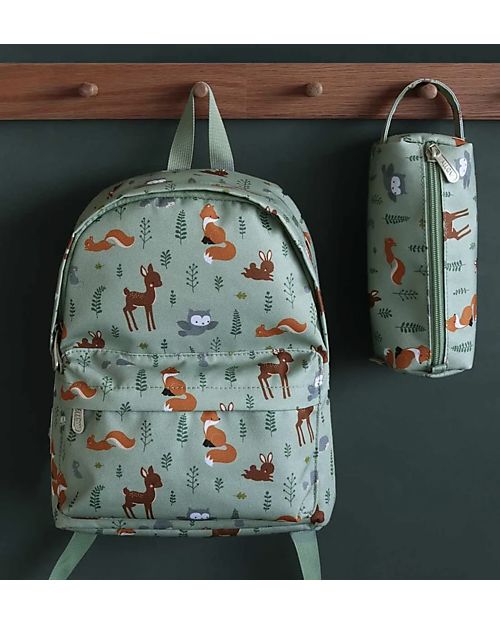 A Little Lovely Company Little Backpack Rainbows 23,5x30x10 cm - Forest Friends Kindergarten Backpacks