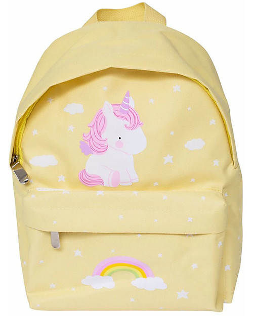 A Little Lovely Company Little Backpack, Unicorn, 30 x 20 x 10 cm - Yellow Backpack