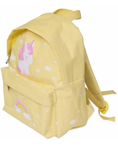 A Little Lovely Company Little Backpack, Unicorn, 30 x 20 x 10 cm - Yellow Backpack