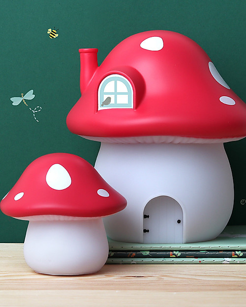 A Little Lovely Company Little LED Light - Mushroom red Bedside Lamps