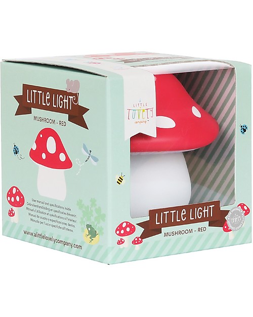 A Little Lovely Company Little LED Light - Mushroom red Bedside Lamps