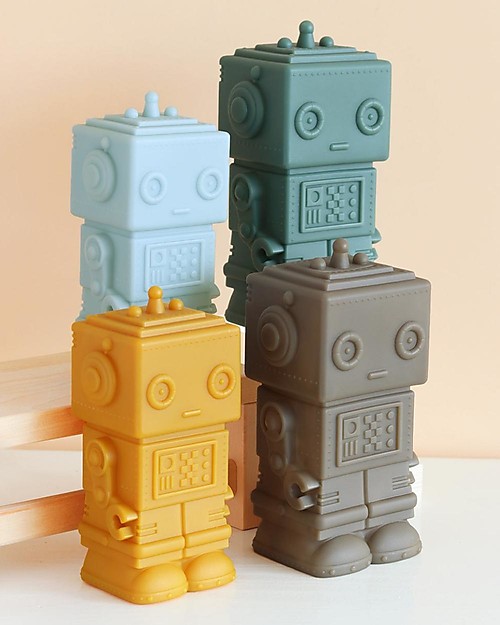 A Little Lovely Company Little LED Light - Robot - Aztec Gold Bedside Lamps