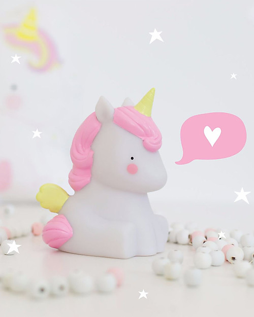 A Little Lovely Company Little LED Light, Unicorn - White and Pink Bedside Lamps
