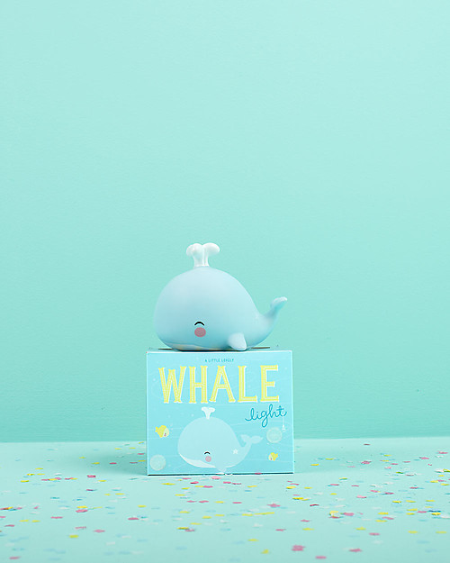 A Little Lovely Company Little LED Light, Whale - Light Blue Bedside Lamps