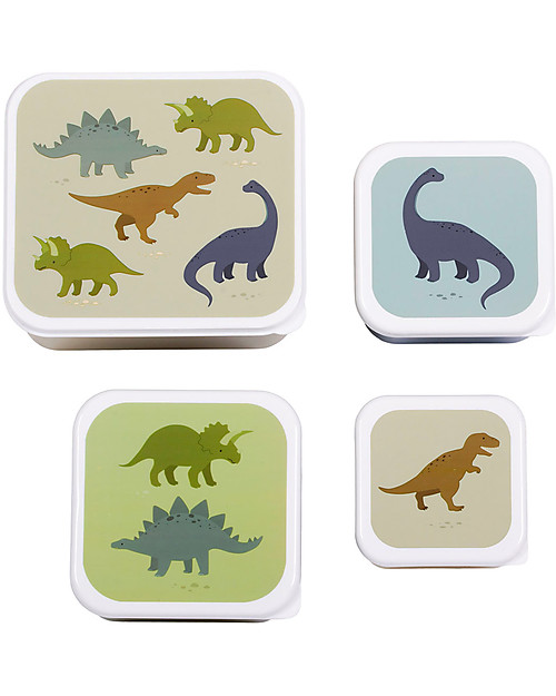 A Little Lovely Company Lunch & Snack Box Set - Dinosaurs Snack Boxes
