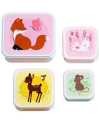 A Little Lovely Company Lunch & Snack Box Set - Forest Friends Snack and Formula Containers