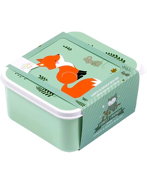 A Little Lovely Company Lunch & Snack Box Set - Forest Friends Snack Boxes
