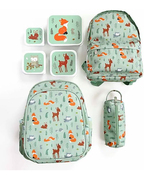 A Little Lovely Company Lunch & Snack Box Set - Forest Friends Snack Boxes