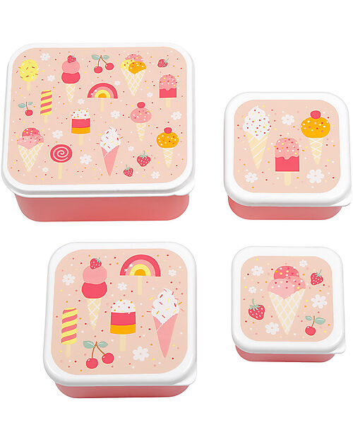 A Little Lovely Company Lunch & Snack Box Set - Ice-Cream Snack Boxes