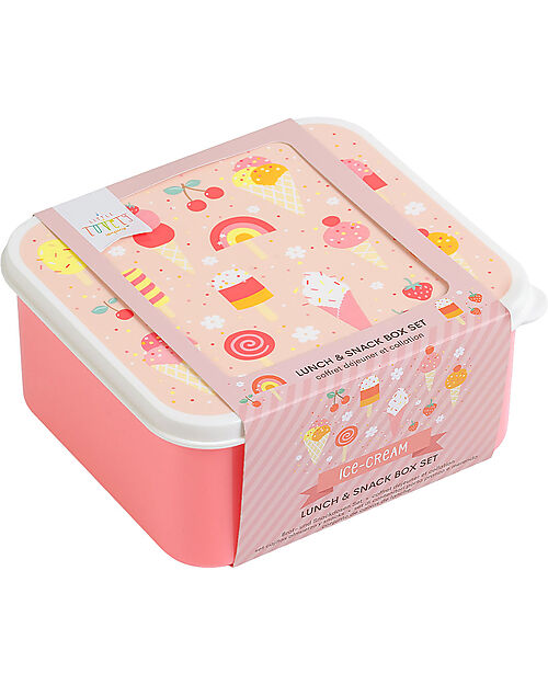 A Little Lovely Company Lunch & Snack Box Set - Ice-Cream Snack Boxes