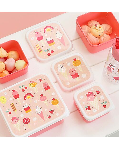 A Little Lovely Company Lunch & Snack Box Set - Ice-Cream Snack Boxes
