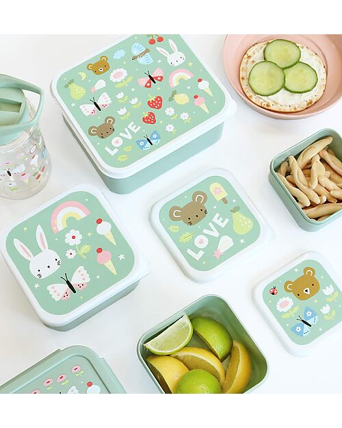A Little Lovely Company Lunch & Snack Box Set - Joy Snack Boxes