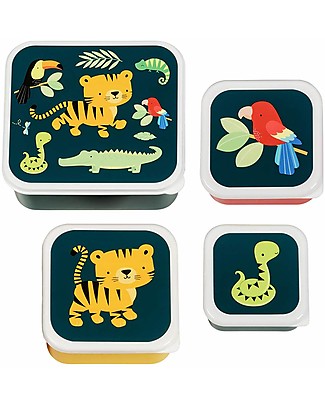 A Little Lovely Company Lunch & Snack Box Set - Jungle tiger Snack and Formula Containers