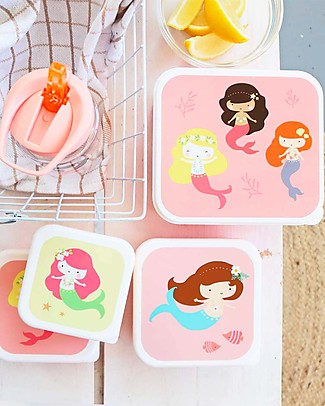 A Little Lovely Company Lunch & Snack Box Set - Mermaids Snack and Formula Containers