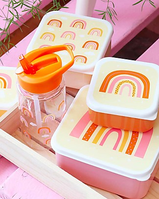 A Little Lovely Company Lunch & Snack Box Set - Rainbows Snack and Formula Containers