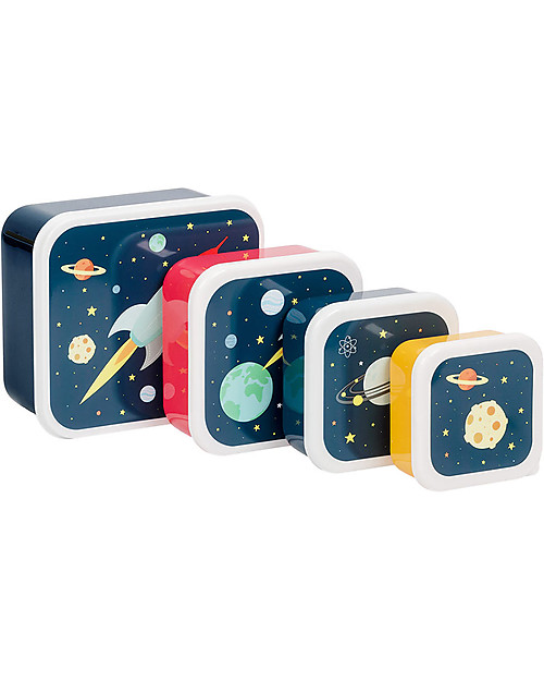 A Little Lovely Company Lunch & Snack Box Set - Space Snack Boxes