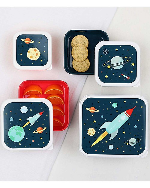 A Little Lovely Company Lunch & Snack Box Set - Space Snack Boxes