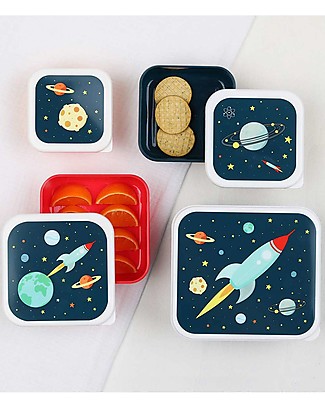 A Little Lovely Company Lunch & Snack Box Set - Space Snack Boxes