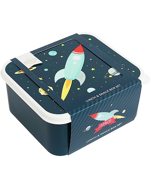 A Little Lovely Company Lunch & Snack Box Set - Space Snack Boxes