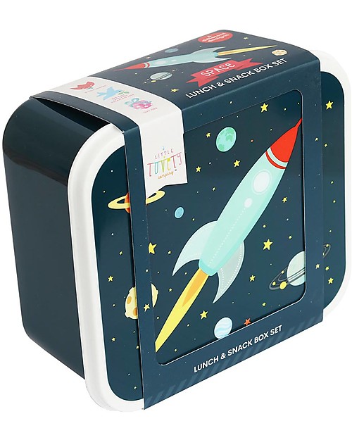 A Little Lovely Company Lunch & Snack Box Set - Space Snack Boxes