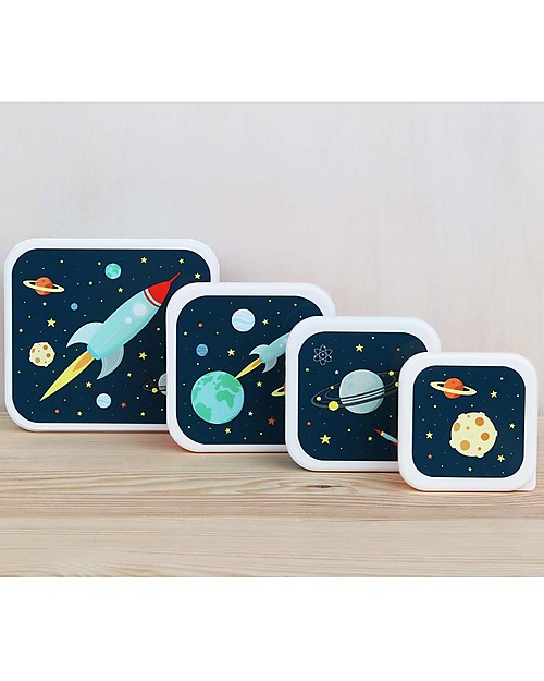 A Little Lovely Company Lunch & Snack Box Set - Space Snack Boxes