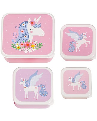 A Little Lovely Company Lunch & Snack Box Set - Unicorn Snack and Formula Containers