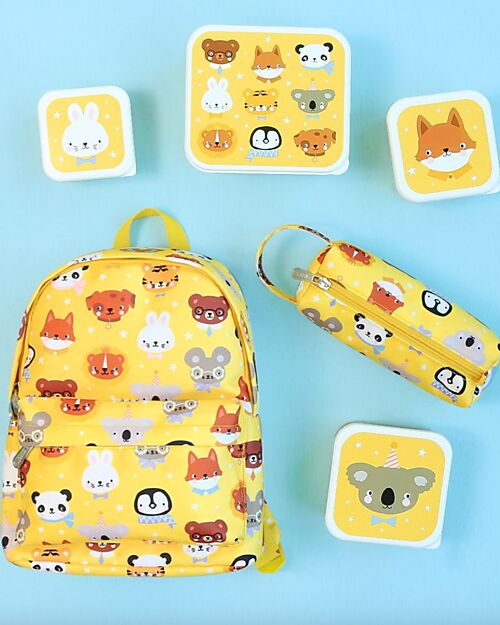 A Little Lovely Company Lunch and Snack Box Set - Animal friends Snack Boxes