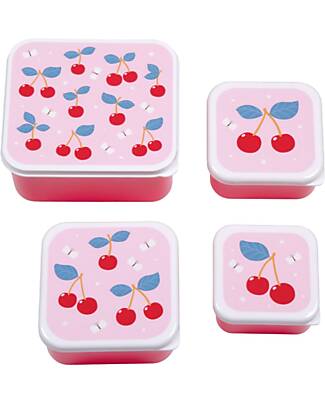 A Little Lovely Company Lunch and Snack Box Set - Cherries Snack Boxes