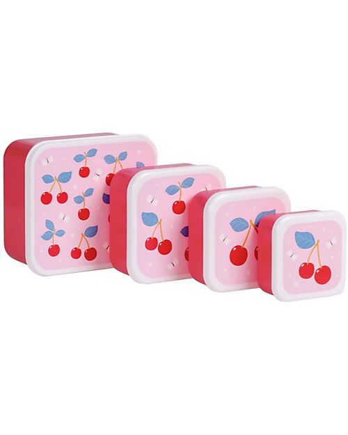 A Little Lovely Company Lunch and Snack Box Set - Cherries Snack Boxes