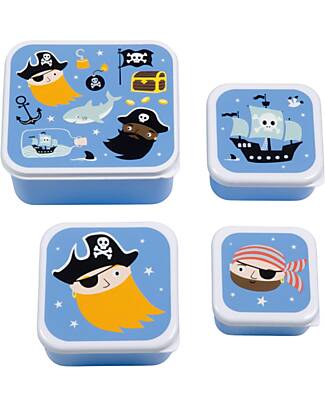 A Little Lovely Company Lunch and Snack Box Set - Pirates Snack Boxes