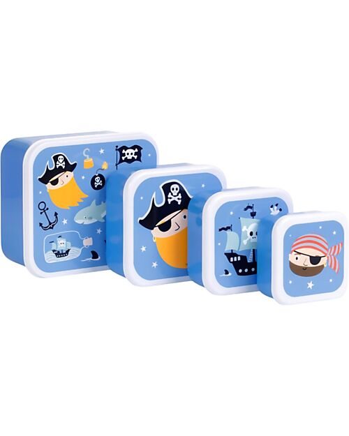 A Little Lovely Company Lunch and Snack Box Set - Pirates Snack Boxes