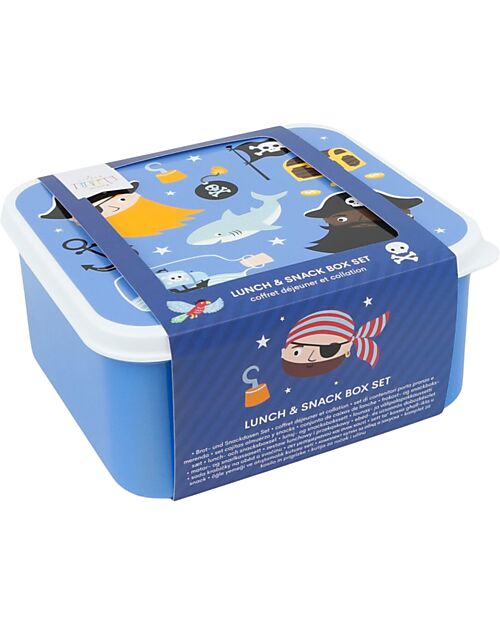 A Little Lovely Company Lunch and Snack Box Set - Pirates Snack Boxes