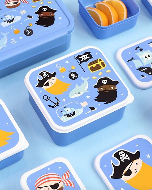 A Little Lovely Company Lunch and Snack Box Set - Pirates Snack Boxes