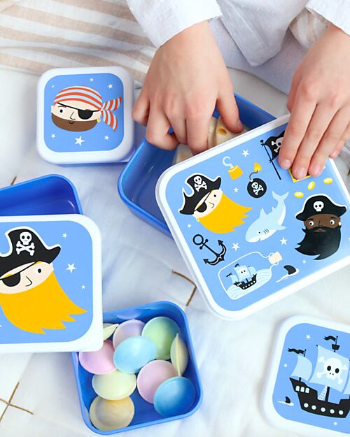 A Little Lovely Company Lunch and Snack Box Set - Pirates Snack Boxes