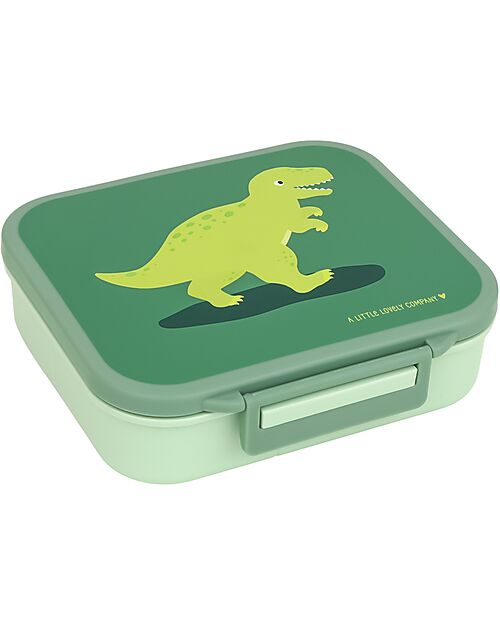 A Little Lovely Company Lunch Box 3 Compartments - Dinosaur - 17 x 5 x 18 cm Snack Boxes
