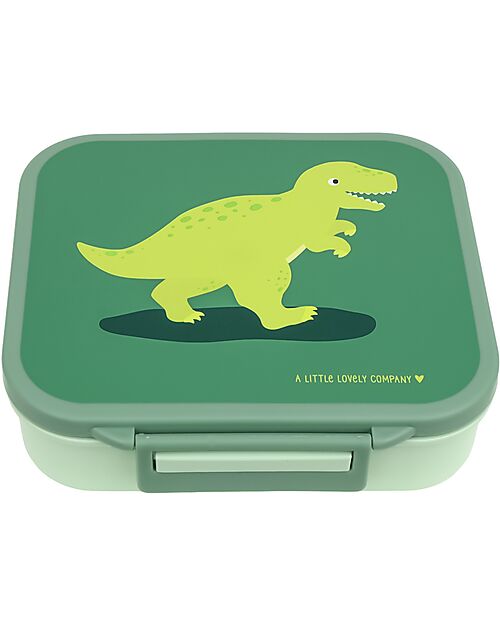A Little Lovely Company Lunch Box 3 Compartments - Dinosaur - 17 x 5 x 18 cm Snack Boxes