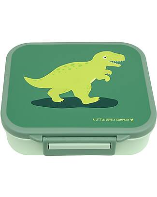 A Little Lovely Company Lunch Box 3 Compartments - Dinosaur - 17 x 5 x 18 cm Snack Boxes
