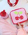 A Little Lovely Company Lunch Box 3 Compartments - Happy Cherries - 17 x 5 x 18 cm Food Containers