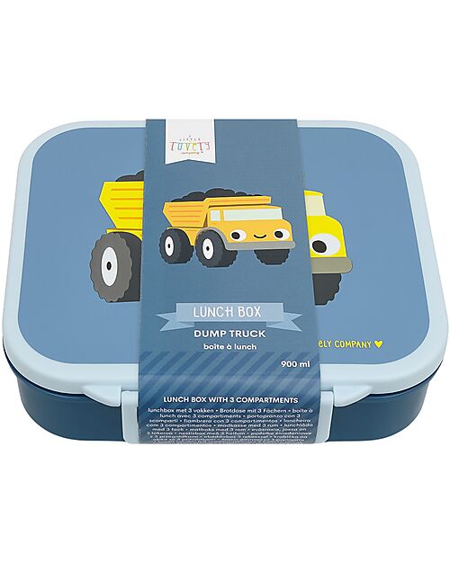 A Little Lovely Company Lunch Box 3 Compartments - Tractor - 17 x 5 x 18 cm Food Containers
