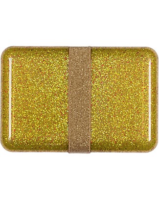 A Little Lovely Company Lunch box Glitter - Gold - BPA Free! Snack and Formula Containers