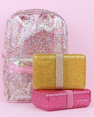 A Little Lovely Company Lunch box Glitter - Gold - BPA Free! Snack and Formula Containers
