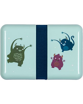 A Little Lovely Company Lunch box with stickers -Monster - BPA Free! Snack and Formula Containers