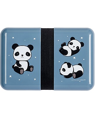 A Little Lovely Company Lunch box with stickers, Panda - BPA Free! Snack and Formula Containers