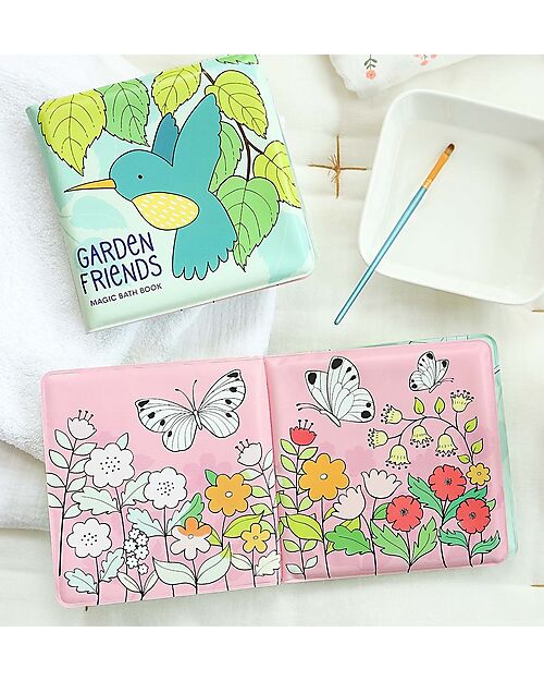 A Little Lovely Company Magic Bath Book - Garden friends Bath Toys