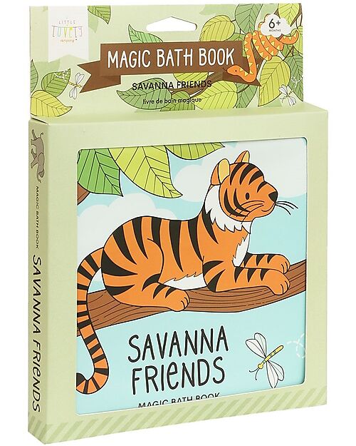 A Little Lovely Company Magic Bath Book - Savanna friends Bath Toys