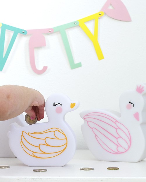 A Little Lovely Company Moneybox, Duck - White Purses