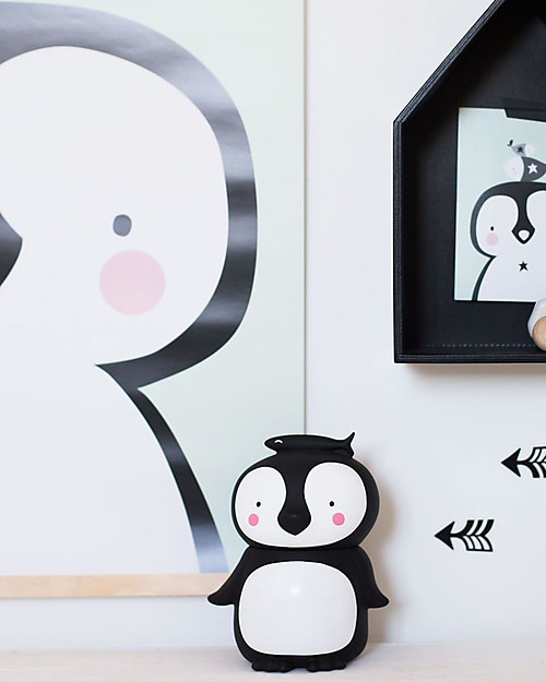A Little Lovely Company Moneybox, Penguin - White/Black Purses